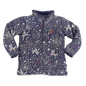 Joules Kids Navy Star Half-Zip Fleece-Lined Pullover Size 5 years